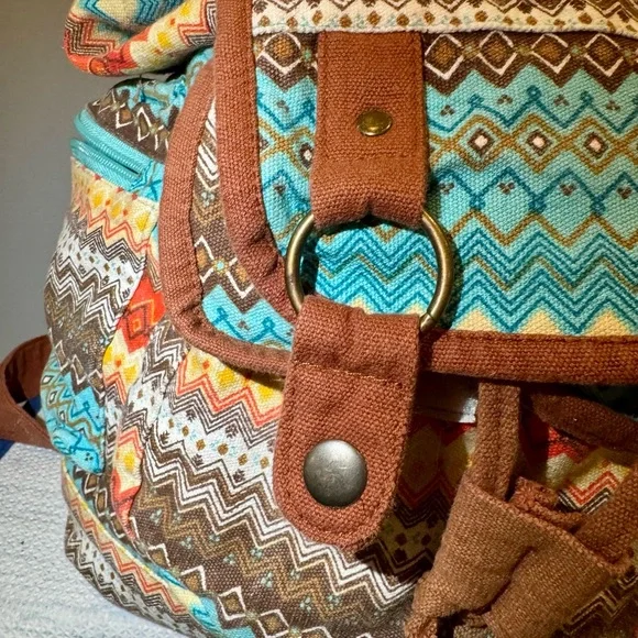 Multicolor Patterned Backpack - Picture 6 of 9